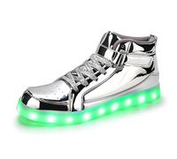 Padgene Women's Men's LED Lights Up Trainers Unisex Luminous Flashing Shoes USB Charging Lace Up Couples Boots Gift for Party Dance Halloween Christmas New Year