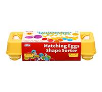 Padgett Bros A to Z Matching Eggs Shape Sorter, 12 Pieces Educational Toy, Colour Recognition Learning Set
