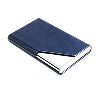 padike Business Name Card Holder - Leather & Stainless Steel Multi Card Case - Business Name Card Holder Wallet - Credit Card ID Case/Holder - Men & Women - Clean