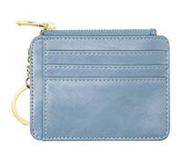 padike Womens Slim Credit Card Holder Mini Front Pocket Wallet Coin Purse Keychain (Azure)