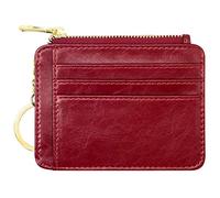 padike Womens Slim Credit Card Holder Mini Front Pocket Wallet Coin Purse Keychain (Red)