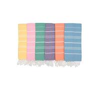 PADISHAHHOME Oversized Turkish Beach Towel 38’’x71’’ - Set of 6 | 100% Turkish Cotton Lightweight Sand Free Quick Dry Pool Towels | Extra Large Bath Towels for Adults Beach Blanket Essentials