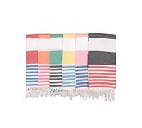 PADISHAHHOME Oversized Turkish Beach Towel 38’’x71’’ - Set of 6 | 100% Turkish Cotton Lightweight Sand Free Quick Dry Pool Towels | Extra Large Bath Towels for Adults Beach Blanket Essentials