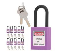 Padlock, 10 Set Safety Lockout Padlock Lockout Tagout Locks with 20 Keys Safety Padlocks Loto Locks Keyed Differently Lock for Lock Out Tag Out Kits Station(Purple)
