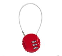 Padlock 3 Dial Digit Password Combination Padlock Suitcase Luggage Metal Code Lock Mini Coded Keyed Anti-Theft Locks(Red)