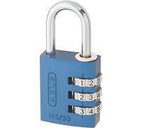 Padlock Combination Aluminum 30mm Blue | 3-digit combination code, no key required - for suitcases and lockers - security level 3 - weight 55 g