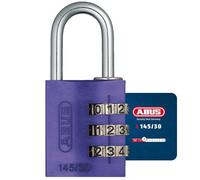Padlock combination aluminum 30mm lilac