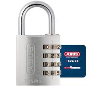 Padlock Combination Aluminum 40mm Silver | Suitcase Lock & Locker Lock - 4-Digit Combination Code without Key - Corrosion Resistant - 110 g, 41 mm Wide