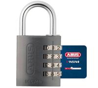 Padlock combination aluminum 40mm titanium | Suitcase lock and locker lock - individually adjustable combination code - security level 4 - 110 g