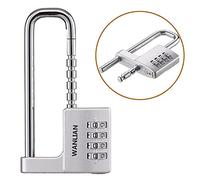 Padlock, Combination Lock, 4 Digit Combination Padlock, 2-1/2" (64mm) Wide Body. 3.8 inch Stainless Steel Retractable Long Shackle is Suitable for Outdoor, School, Gym, Sports lockers, Fences,