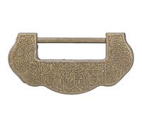 Padlock Decorative Lock Brass Ming Qing Dynasty Antique Chinese Carved Lock Set for Cabinet Jewelry Box (Bronze)