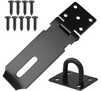 Padlock Hasp 4 Inch Hasp and Staple Heavy Duty Hasp Shed Lock Stainless Steel Security Gate Lock Latch Door Clasp Latch with Fixing Screw for External