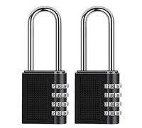 Padlock Lock Code Padlock Padlock, Code Lock,Luggage Locks,Security 2 Pack Long Shackle Padlocks - 4 Digit Combination Lock, Combination Padlock for School,Home,Office,Storage Lockers,Gym Lockers