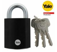 PADLOCK MAX PROTECTION 62MM BOREN SHACKLE DOUBLE LOCKING, 3 KEYS YALE IN BLACK