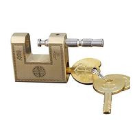 Padlock, Retro Horizontal Key Padlock,Heavy Copper Safety Lock,3 Keys,Width 50mm60mm70mm(Copper,50x46mm)