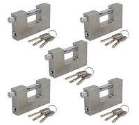 Padlock Steel Security Shutter Lock Container Door 100mm Rotating Shackle x 5