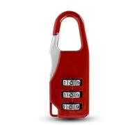 Padlock with 3 Digit Combination for School, Red | Number Password for School Bag Suitcases, Security Padlock Resettable for Storage Box