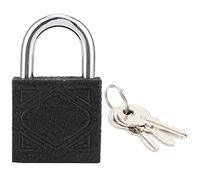 Padlock with Brass Core and Thickened Iron Body, Anti Theft Portable Lock for Home, Dormitory, Cabinet, 50mm Black (50mm)