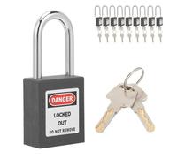 Padlock with Key, 10 Set Safety Lockout Padlock Lockout Tagout Locks Keyed Differently Loto Padlocks for Lock Out Tag Out Kits Station(Black)
