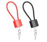 Padlock with Key Cable Padlock Heavy Duty Padlocks with Keys Outdoor 33mm Long Shackle Padlocks Suitcase Locks with 3 Keys for Shed Gym Locker Fence Garage Outdoor 2 Pcs