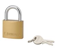 Padlock with Key Type 1 for Internal 40 mm one-Piece Alloy, Nickel-Plated case-Hardened Steel Shackle, pin Mechanism, Single Anchor, 2 Keys Made of Nickel-Plated Steel. THIRARD