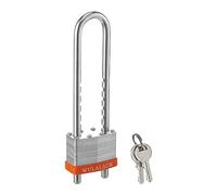 Padlock with Key, WULALACK 2 inch Wide Heavy Duty Laminated Steel Keyed Padlock with Adjustable Shackle, Long Shackle Pad Lock with 2 Keys