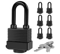 Padlocks Keyed Alike for Outdoor use, Pack of 6,12Pcs Steel Keys,Laminated Steel Lock Set Safety Padlock,Waterproof Heavy Duty Outdoors Security Lock for Outdoor