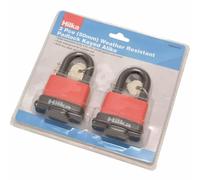 Hilka 70828050 Weather Resistant Keyed Alike Padlock (2-Piece)