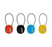 Padlocks with Code - 4-Pack Combination Padlock Set, 3-Digit Resettable, Ideal for Locker Padlocks, Cabinets, Suitcases, Gym, School, Outdoor, Weatherproof