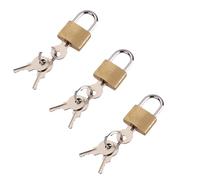 Padlocks with Keys 20mm Mini Padlock for Locker Suitcase Luggage Tool Box Jewellery Box Cupboard Travel Bags Backpack Computer Bag Locks Outdoor Small Security Lock Solid Brass Gold Body (Pack of 3)