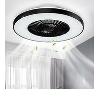 PADMA Modern Ceiling Light with Fans, Ceiling Fan with Lights and Remote-Control, Fan Invisible with Lighting for Bedroom, Living Room, Children's Room, 3 Color Adjustable, Timing, 3000-6500K