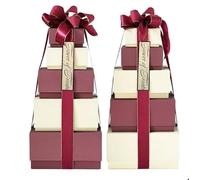 PADMASHRE Tower of Treats Gift Hamper boxes 5Pcs Packed Box/Delicious Chocolates Sweet Fudge Biscuits Presented for your Christmas Parties 1.6kg /Ferrero Rocher Chocolate Hazelnut Milk Pralines