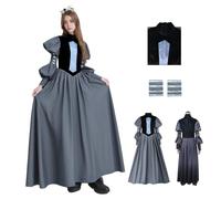 Padme Amidala Costume Cosplay,Queen Amidala Cosplay Dress,Princess Padme Costume Outfits with Arm Rings for Halloween Carnival Party (Gray, XL)