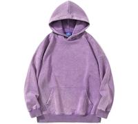 PADOLA Women's Oversized Hoodie Y2k Basic Vintage Sweatshirt acid washed Casual Long Sleeves Streetwear(M,Purple)