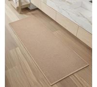 PADOOR Non-Slip Bath-Mats for Bathroom, Rubber-Backing Braided Absorbent Bathroom Mat Machine Washable Thin Bathroom Rugs Fit Under Door Quick Dry Bath Rugs for Floor, 24''x47'' Beige