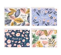 Padorul 24 Pack Floral Thank You Cards with Envelopes, Blank Inside Gratitude Notes, Assorted Botanical Designs for Weddings, Bridal Showers, Small Business, Everyday Occasions