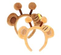 Padorul 2Pcs Plush Bear Ear and Bee Antenna Headbands