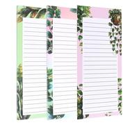 Padorul 3 Pack Magnetic Plant Themed Notepads, Lined Grocery List Pad for Fridge, Watercolor Botanical Magnetic Notepad for Shopping, To-Do List, Reminders, Kitchen Office Decor