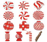 Padorul 36-Piece Christmas Tree Candy Cane Decor - Diverse Sweet Motifs with Jute Strings, Unique Festive Ornaments for Holiday Tree Adornment