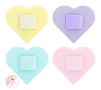 Padorul 4 Pcs Self Adhesive Pen Clip, Elastic Heart Pen Holder, Leather Pencil Loop for Notebook, Journal, Planner, School Supplies