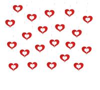 Padorul 70 Pack Red Glitter Heart Raindrop Pendants Valentines Day Decorations For Couples and Romantic Celebrations
