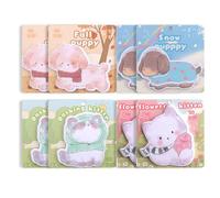 Padorul 8 Packs Kawaii Puppy & Kitten Sticky Notes (30 Sheets/Pack), Cute Animal Self-Stick Note Pads, Adorable Cartoon Sticky Notes for Office School, Creative Gift for Animal Lovers