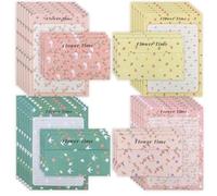 Padorul Stationery Set with Floral Design - 24 Sheets Lined Writing Paper and 12 Envelopes, Vintage Aesthetic Letter Set for Notes, Invitations, and Greeting Cards