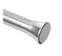 PadPure Shower Curtain Pole Extendable No Drill Silver Tension Rods for Curtain Adjustable Telescopic Rods Non-Slip Shower Curtain Rail Non-Rust for Wardrobe Kitchen Bathroom Window 75-255cm