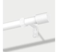 PadPure White Curtain Poles Set with Brackets, 70-140cm Metal Curtain Rail, 16mm Rust-Resistant Window Rod for Bedroom, Living Room, Balcony, Door