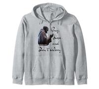 Padre Pio of Pietrelcina Quote Pray, Hope, and Don't Worry. Zip Hoodie
