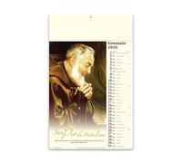 Padre Pio San Pio 2026 Illustrated Wall Calendar Monthly 12 Sheets Double Sided Coated Paper International Holidays Saints and Moons Dutch Model (Reinforced Head)