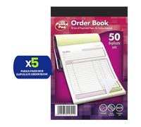 Pads 127 X 203Mm 50 Set Ncr Duplicate Order Book (Pack of 5) Pukka Multi One Size