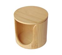 Pads Bamboos Storage Box - Cotton Round Holder, Makeup Product Storage, Makeups Remover Pads Container, Cylindrical Desktop Pad Organizer | Makeup Pad Holder For Women, Beauty Lover, Salon,Vanity
