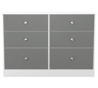 Padstow Chest - Midi - 6 Drawer - Grey and White Matt
